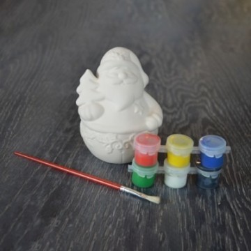 127117 kerstman spaarpot schilderset 8 cm