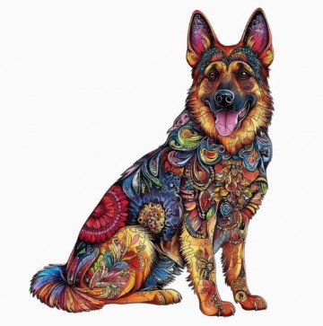 Houten puzzel herdershond