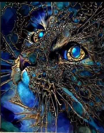 Kat schilderen op nummer