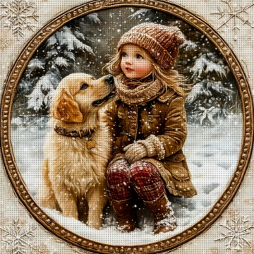 Meisje met golden retriever