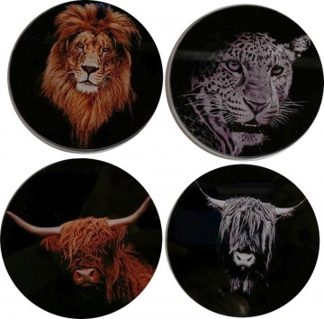 Onderzetters glas dieren
