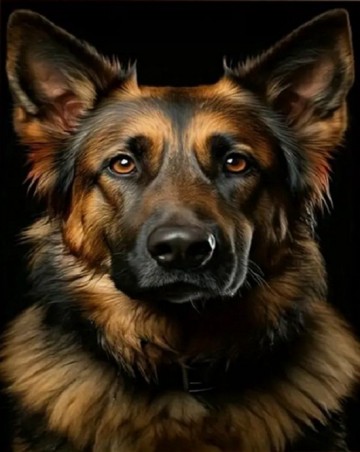 Schilderen op nummer herdershond